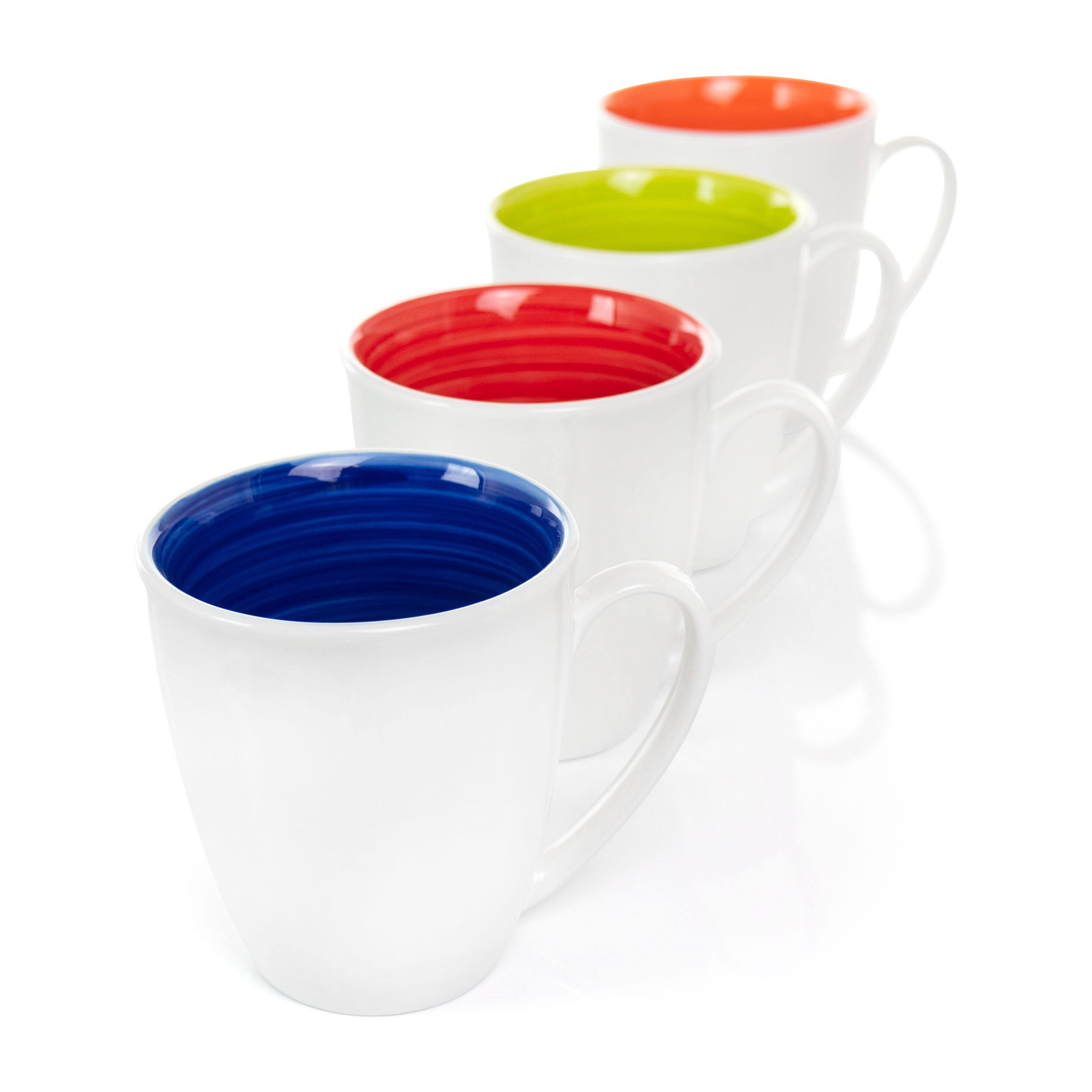 Alt View 1. Gibson - Gibson Home Crenshaw 4 Piece 12 Ounce Ceramic Mug Set in Assorted Colors - Assorted.
