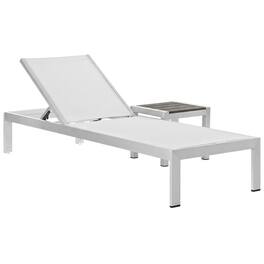 Outdoor Escape - Aluminum Outdoor Patio Lounge Set With Backrest Support And Stacking-Free Design - White