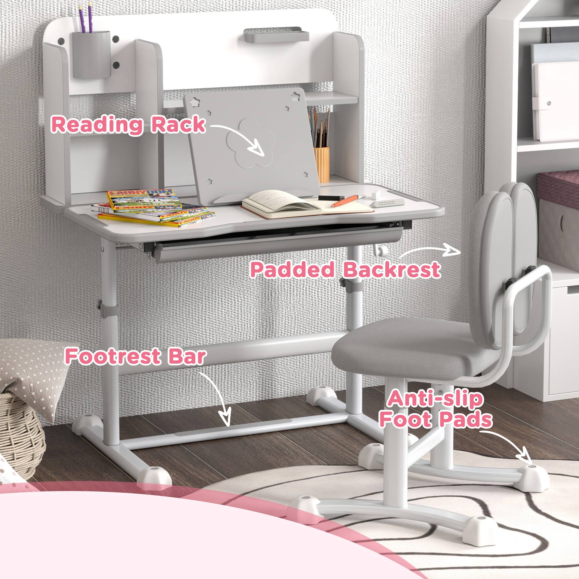 Reading Rack  
Padded Backrest  
Footrest Bar  
Anti-slip Foot Pads