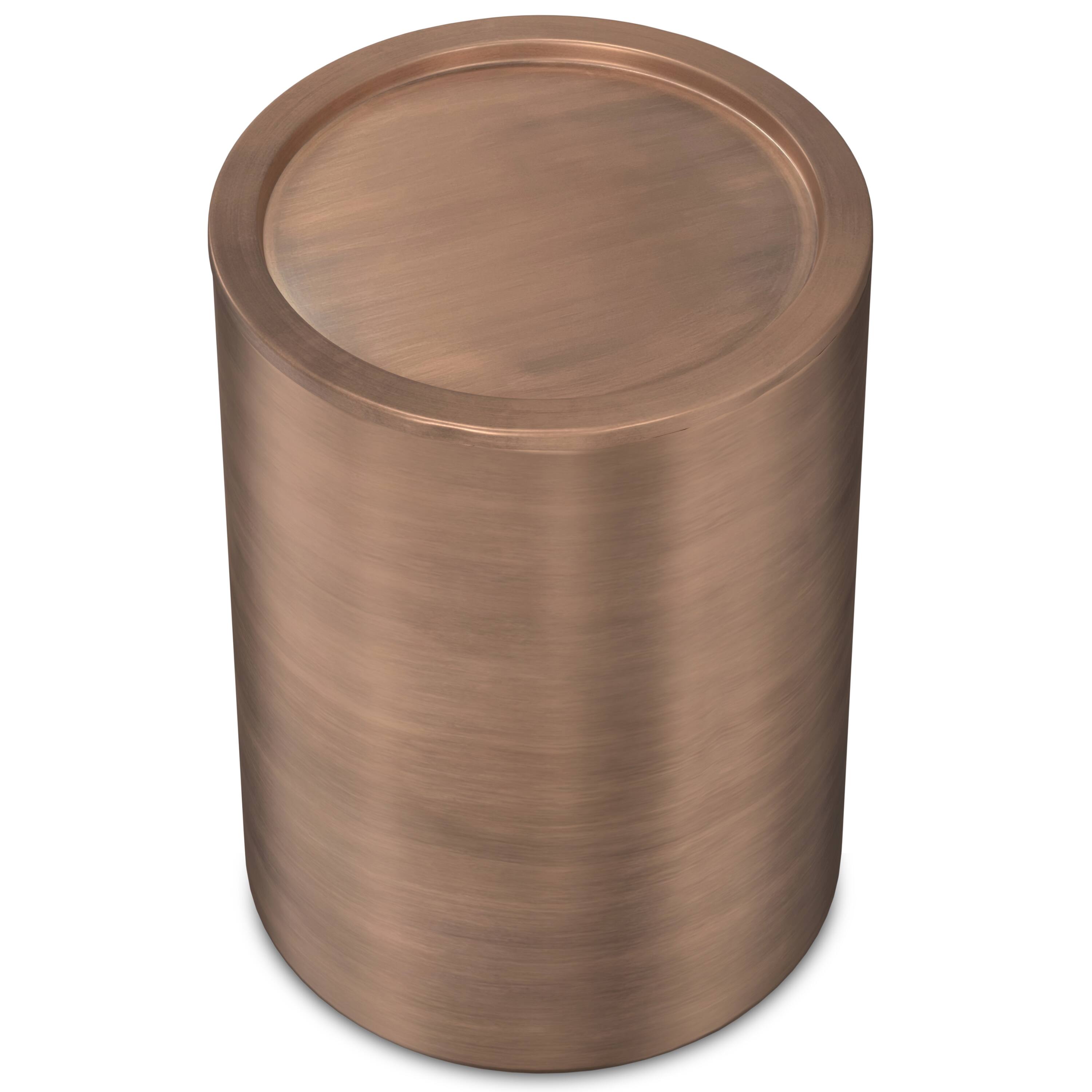 Back. Simpli Home - Corbin Industrial 16 inch Wide Metal Metal Side Table in Antique Copper  , Fully Assembled - Antique Copper.