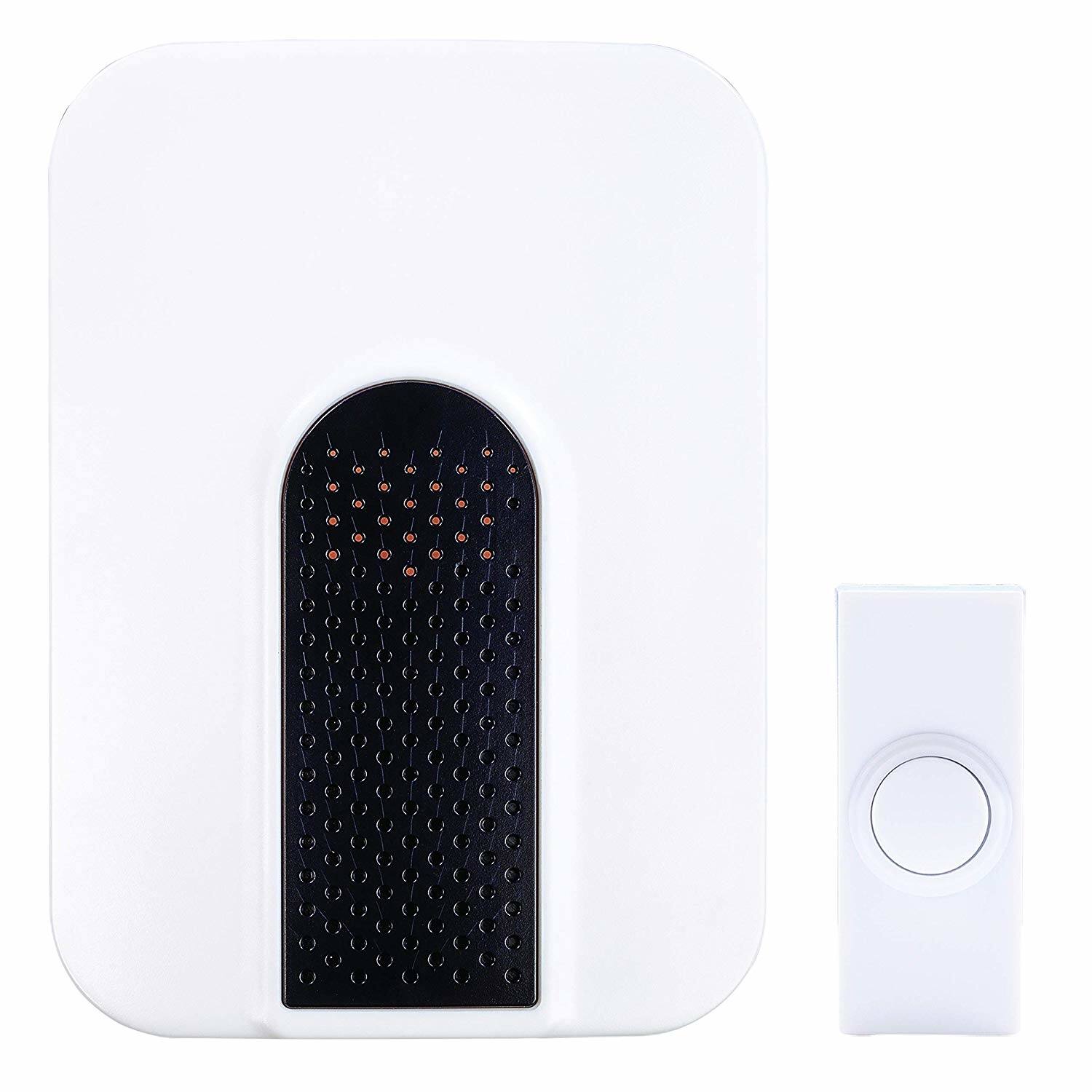Front. HEATH ZENITH - Heath Zenith Black/White Plastic Wireless Plug-In Door Chime Kit.