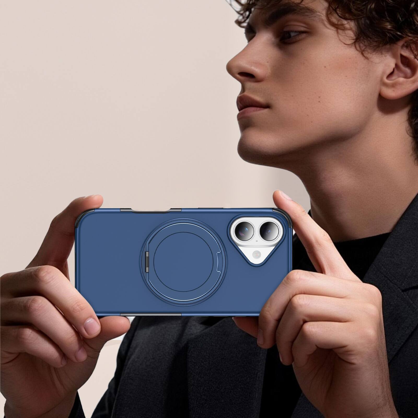 Alt View 4. UUCOVER - Magnetic Case for iPhone 17,Shockproof TPU+PC Case Rind Holder Stand Case Compatible with MagSafe Cover - Blue.