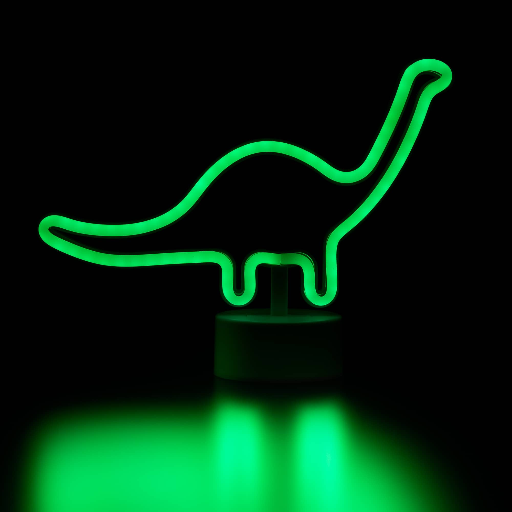Northlight - LED Brontosaurus Dinosaur Neon Table Light - 11" - Green
