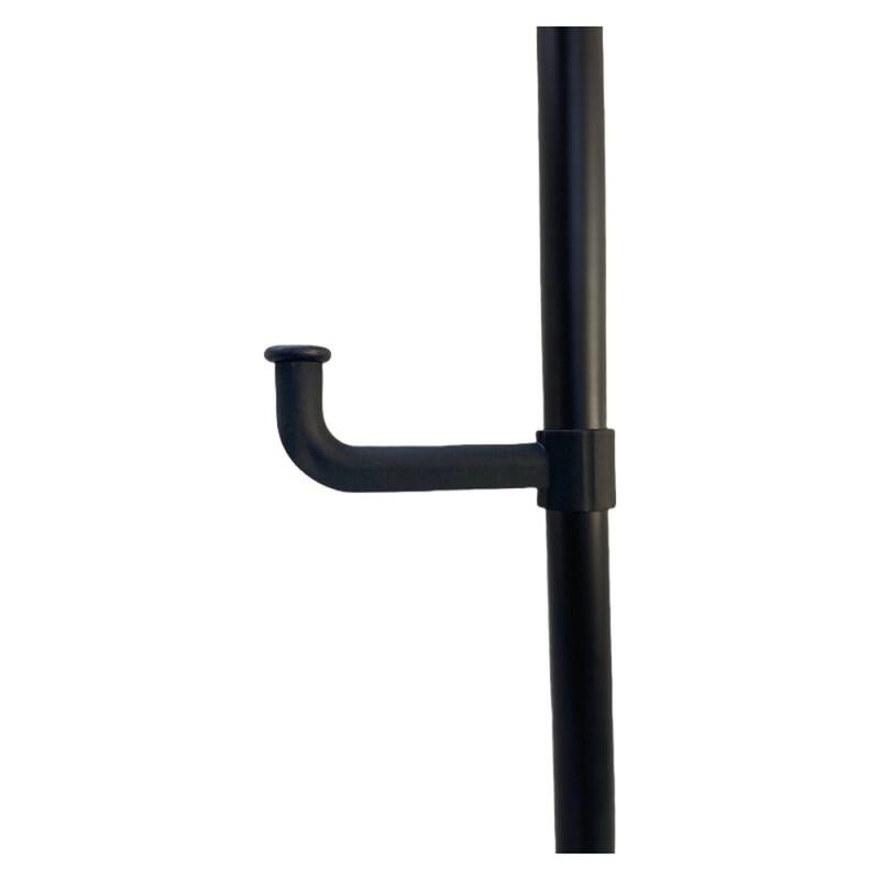 Back. ALEXOUN - Adjustable Laundry Pole Drying Coat Rack - DIY Floor-to-Ceiling Tension Rod with Trays, Indoor/Balcony Coat & Storage - Black.