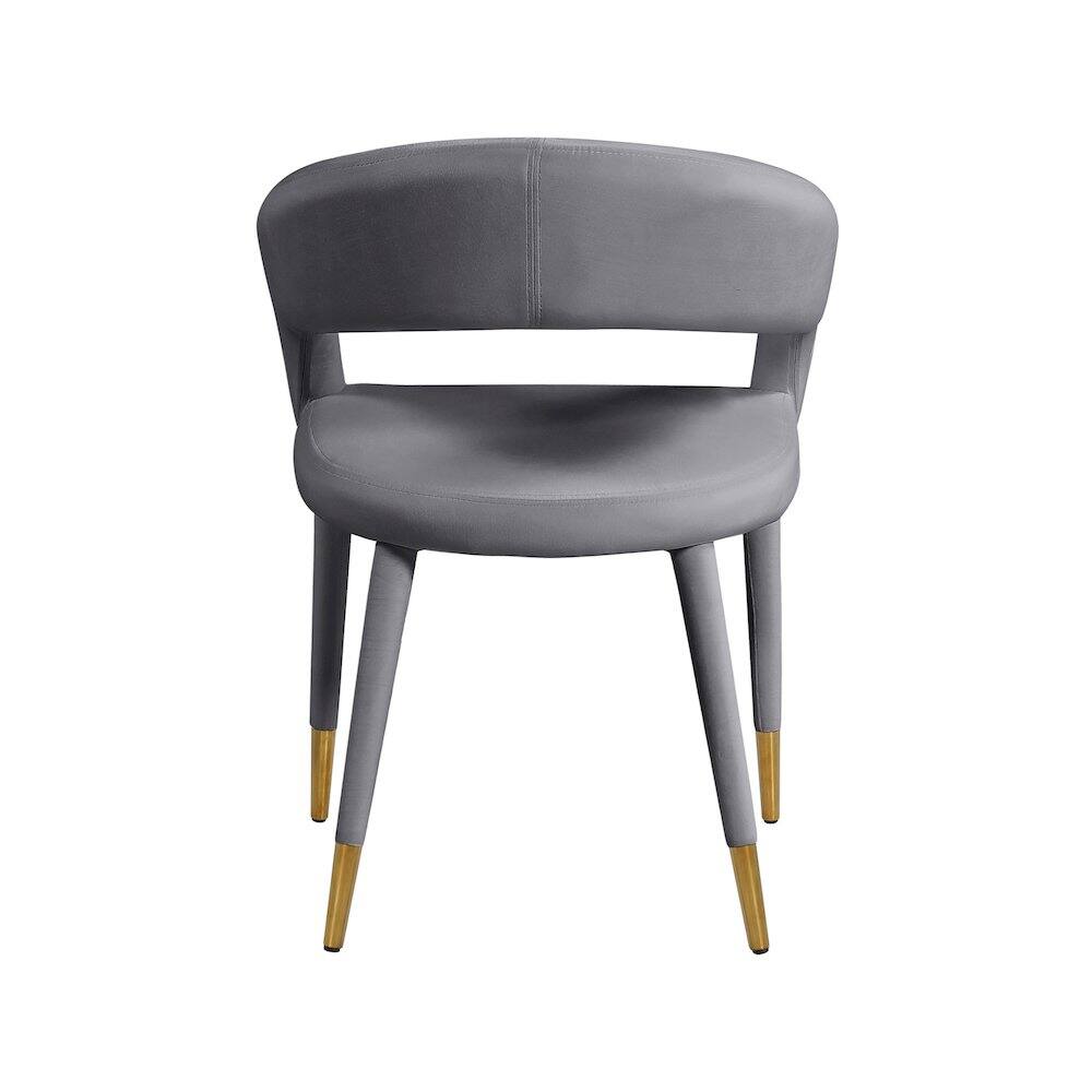 Alt View 1. Meridian Furniture - Destiny Grey Velvet Dining Chair - Grey.