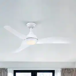 Parrot Uncle - 52 in. Modern Propeller Integrated LED Ceiling Fan with Light and Remote - White