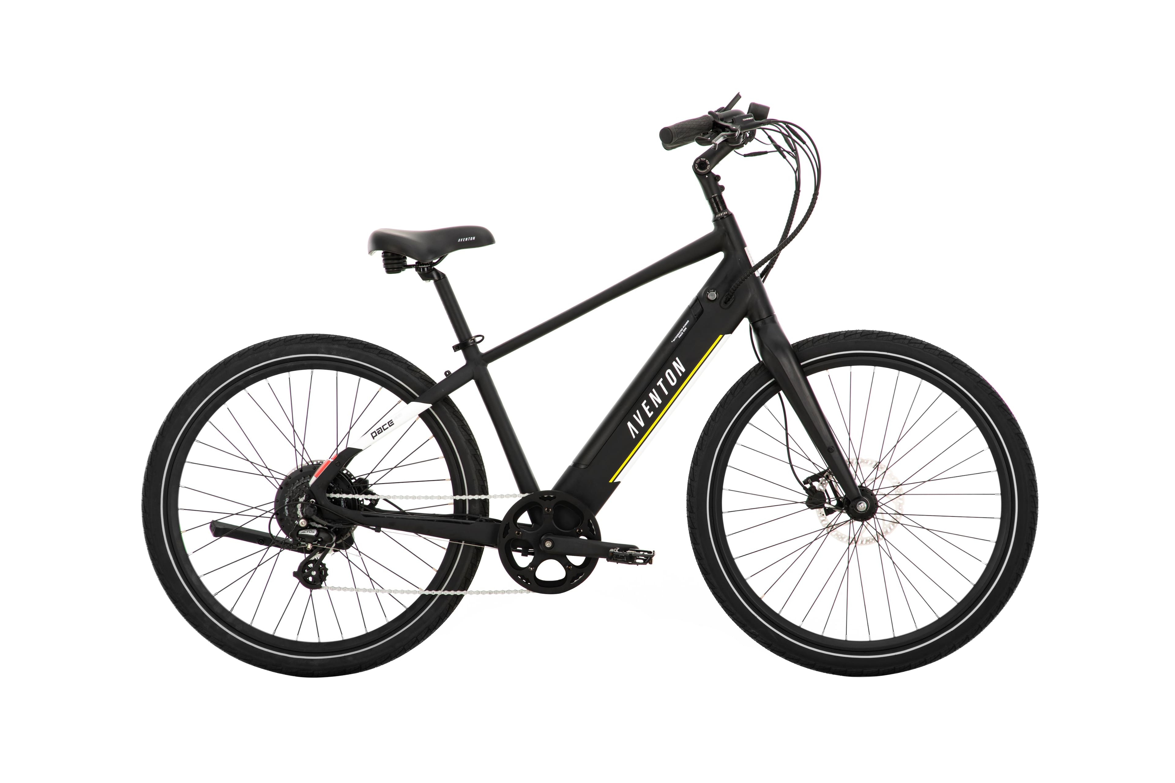 Front. Aventon - Pace 500.3 Step-Over Ebike w/ up to 60 mile Max Operating Range and 28 MPH Max Speed - Midnight Black.