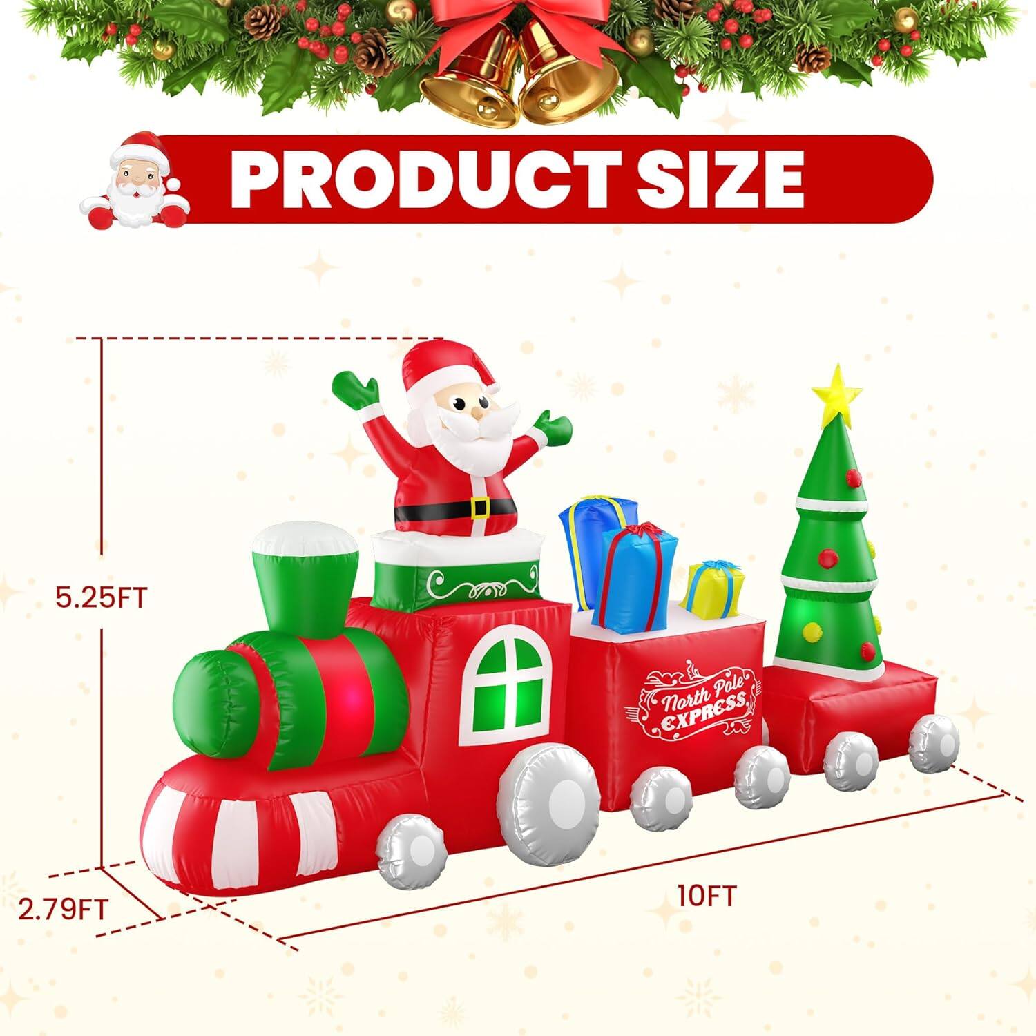 PRODUCT SIZE  
5.25FT  
North Pole EXPRESS  
2.79FT  
10FT