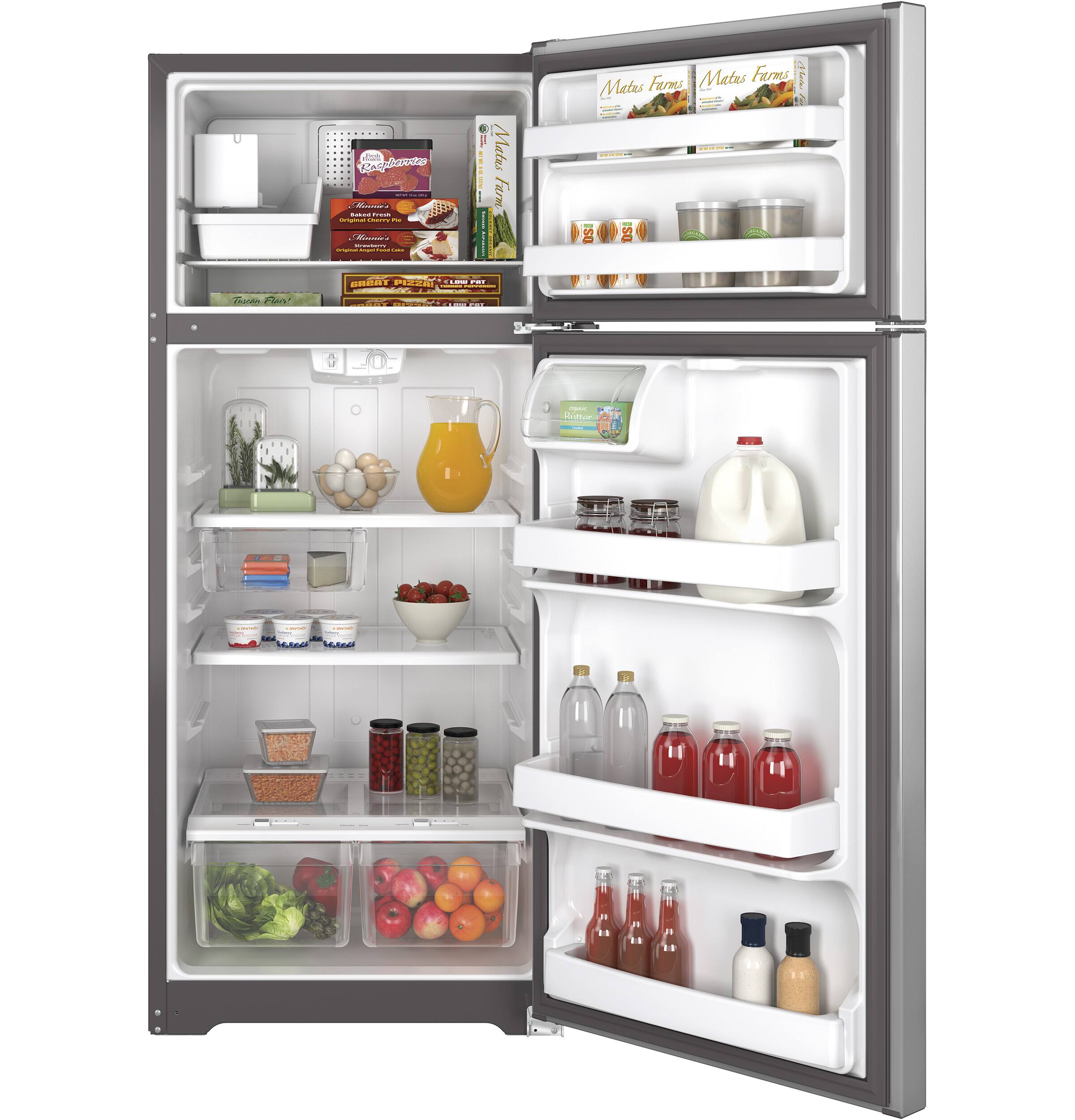 Alt View 11. GE - 17.5 Cu. Ft. Frost-Free Top-Freezer Refrigerator.