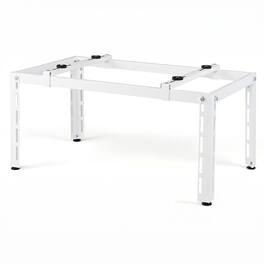 Costway - Mini Split Ground Stand with Adjustable Height, Width & Length, Outdoor AC Base - White