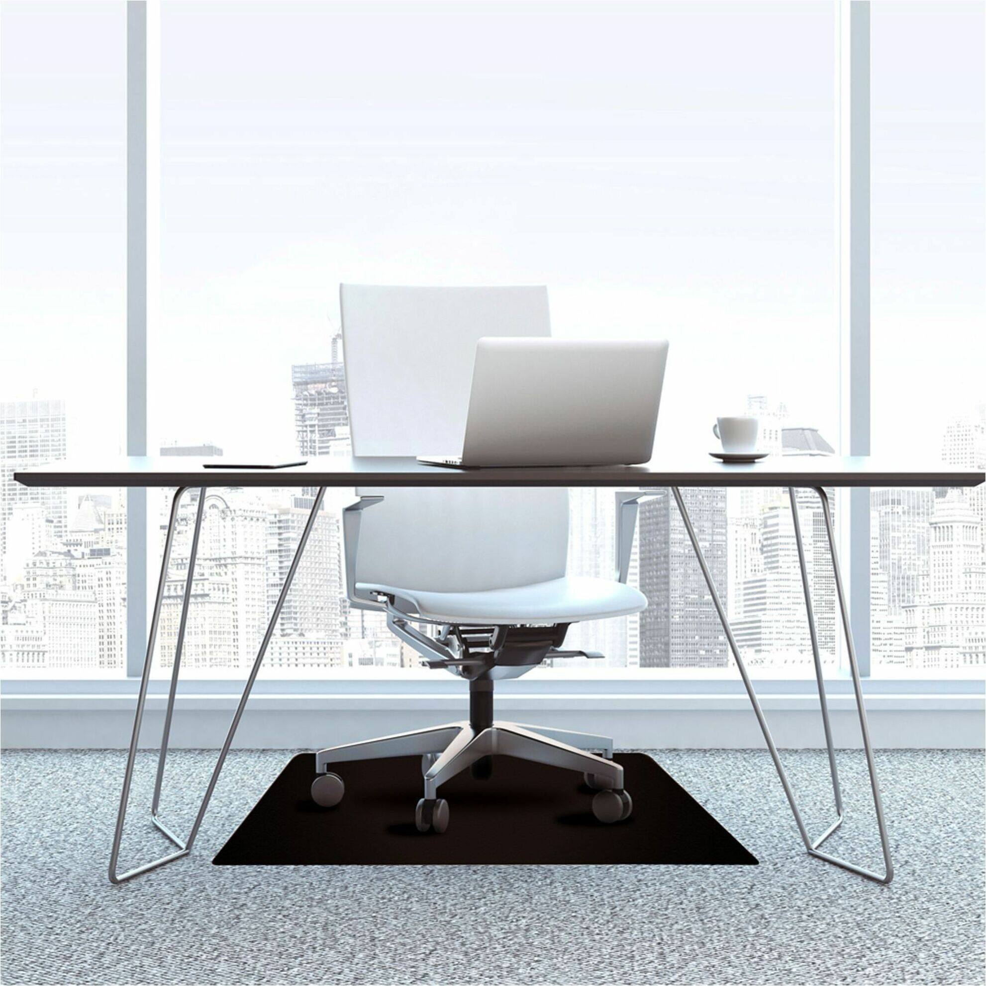 Alt View 16. Floortex - Advantagemat Black Vinyl Rectangular Chair Mat for Carpets - 29.5'' x 47'' - Black.