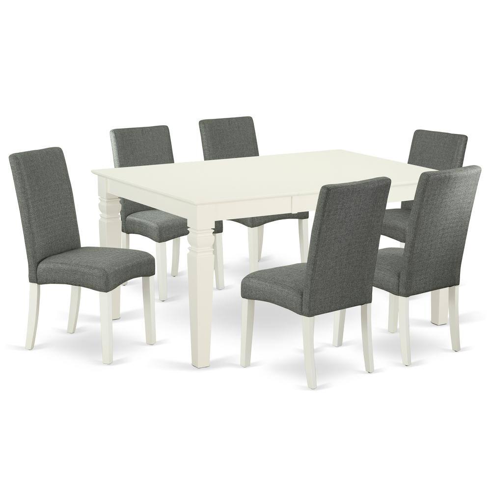 Back. East West Furniture - Dining Room Set Linen White - Linen White.