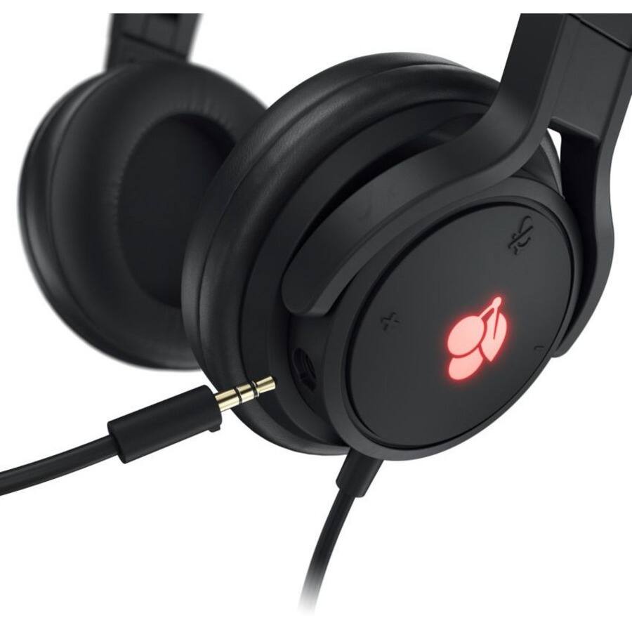 Alt View 5. CHERRY - CHERRY HC 2.2 Office and Gaming Headset - Black, Detachable Microphone, Virtual 7.1 Surround Sound, Replaceable ear - Black.