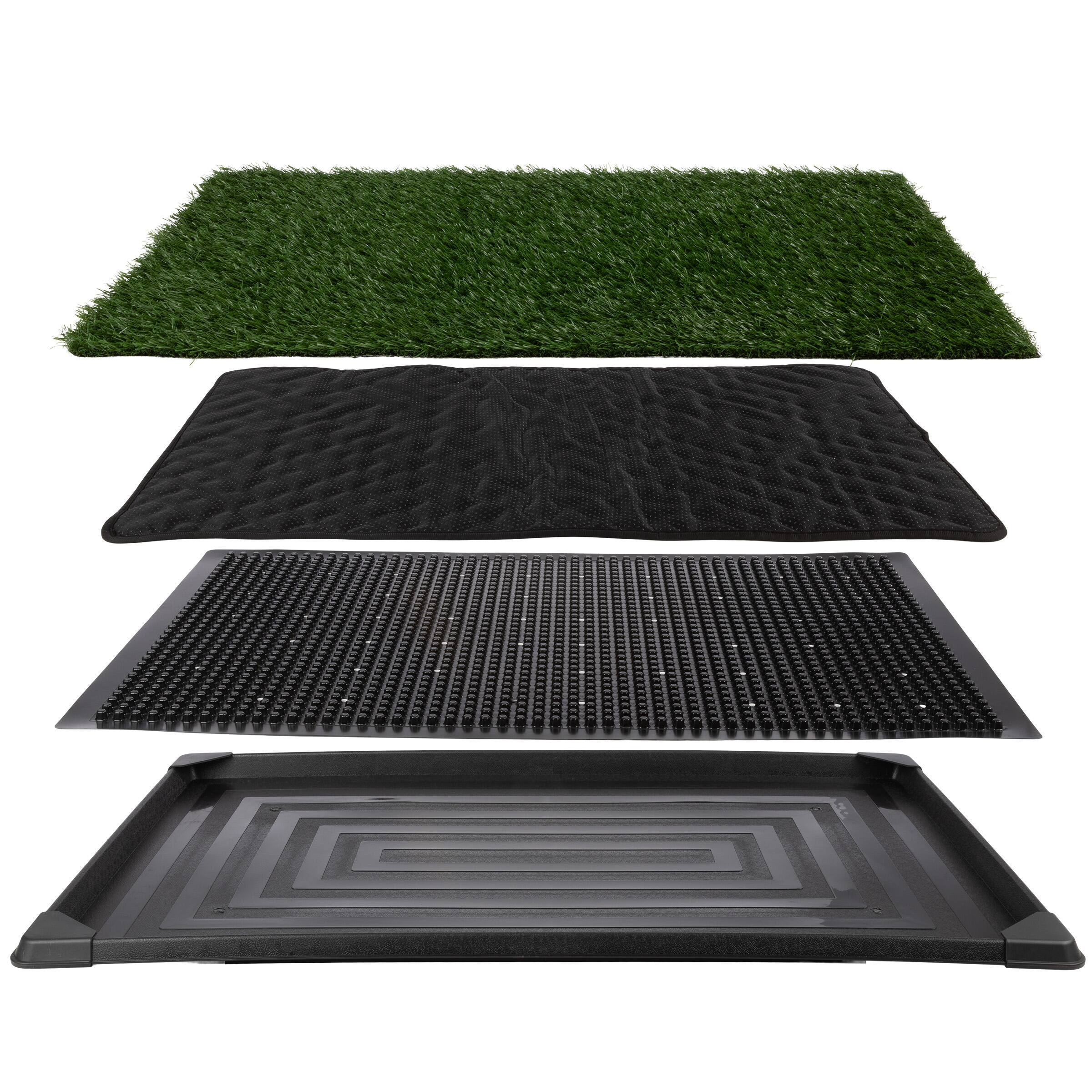Angle. PetMaker - 35.5x23.5 Artificial Grass Pee Pads - Black/Green.
