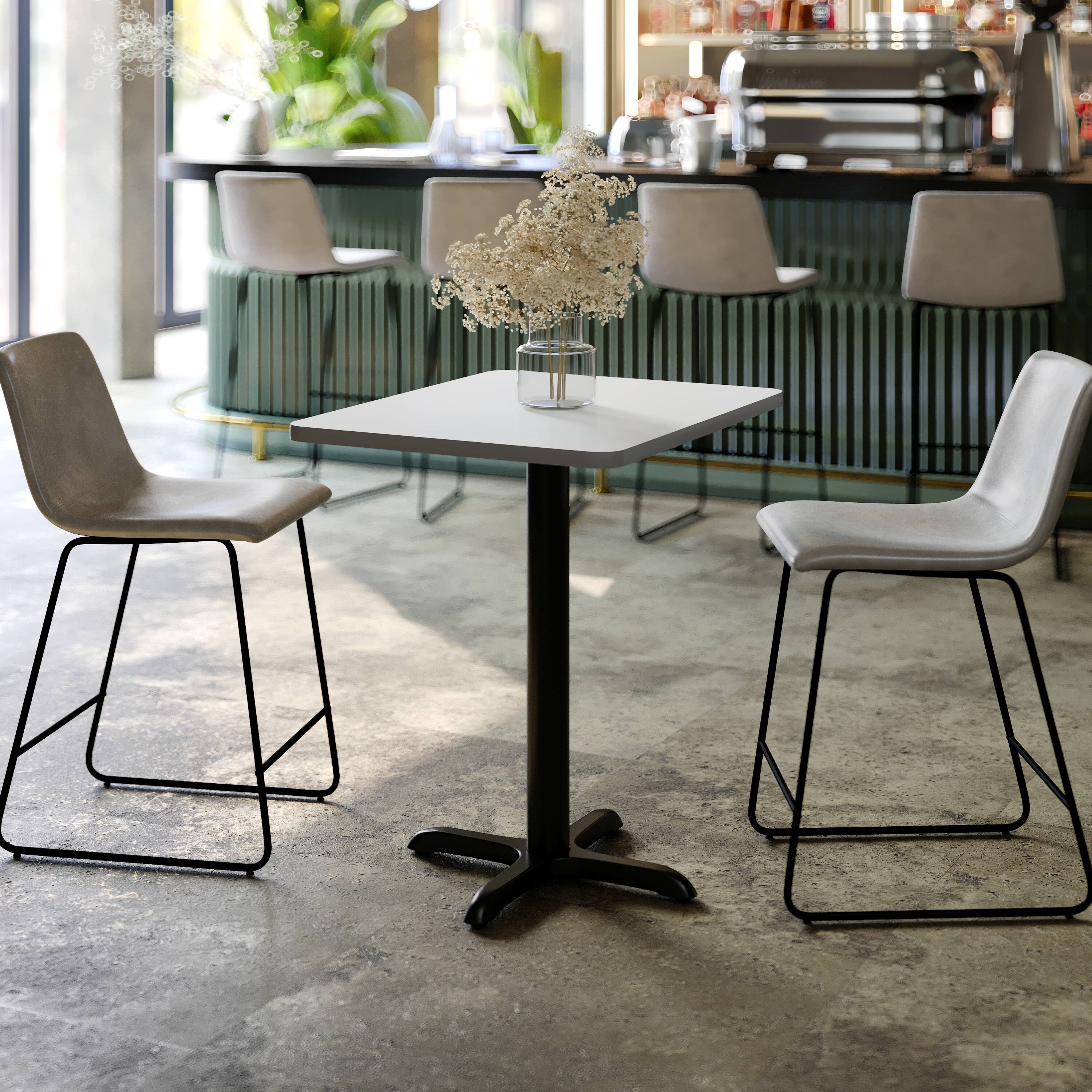 Alt View 1. Flash Furniture - Graniss 24'' x 30'' White Rectangular Laminate Table Top with Black 22 x 22 "X" Style Table Height Base - White.