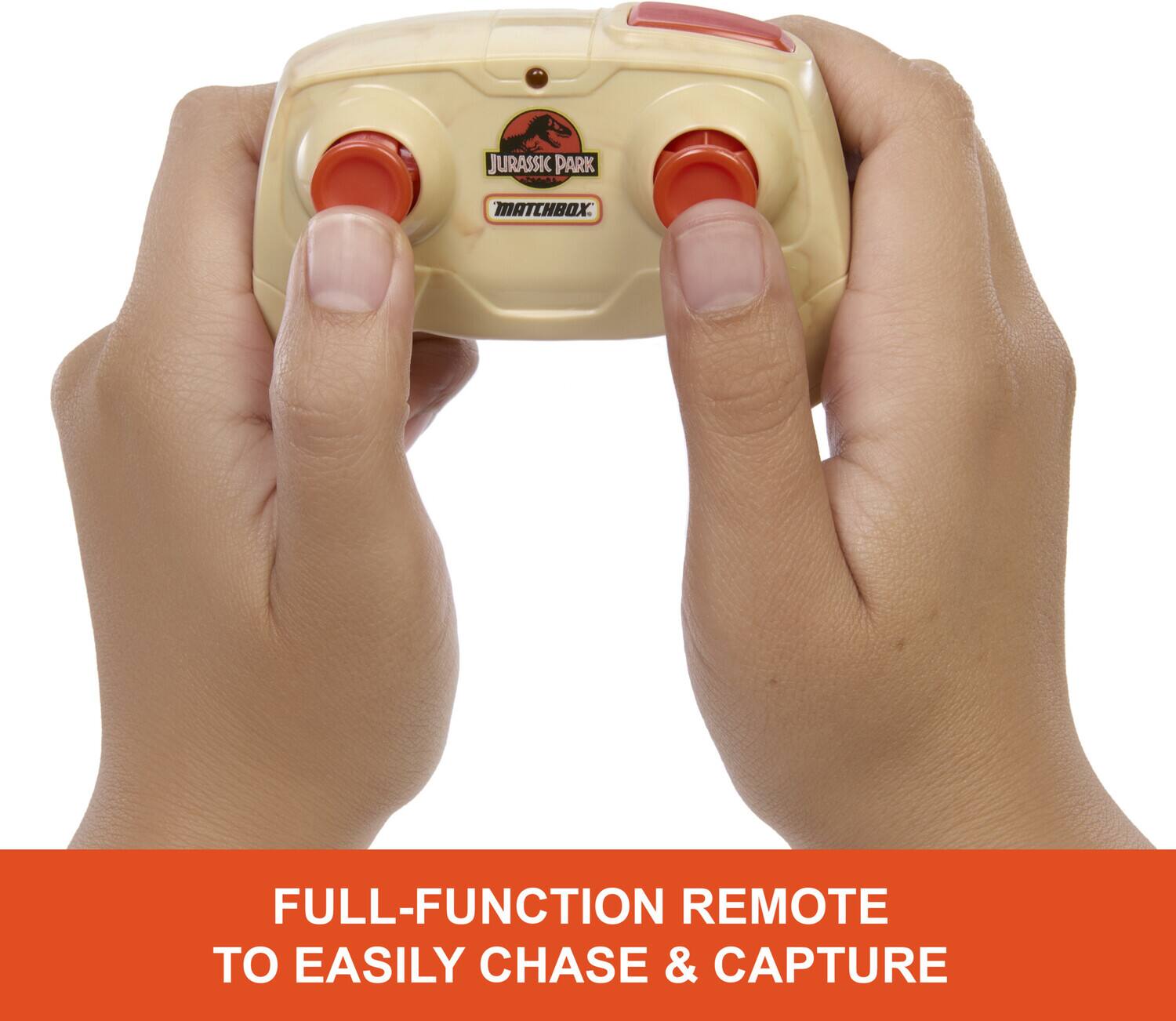 Jurassic Park Matchbox, Full-function remote to easily chase & capture.