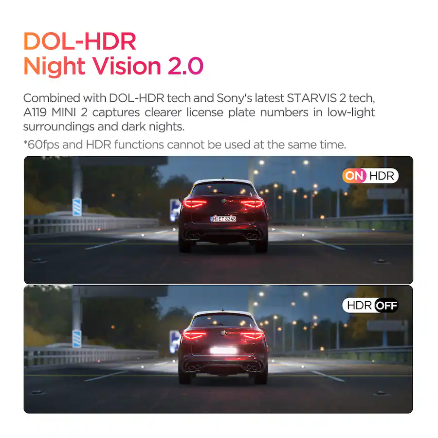 VIOFO Dash Cam A119 Mini 2 STARVIS 2 Sensor 2K 60fps HDR 30fps Voice viofo-dash-cam-a119-mini-2-starvis-2-sensor-2k-60fps-hdr-30fps-voice