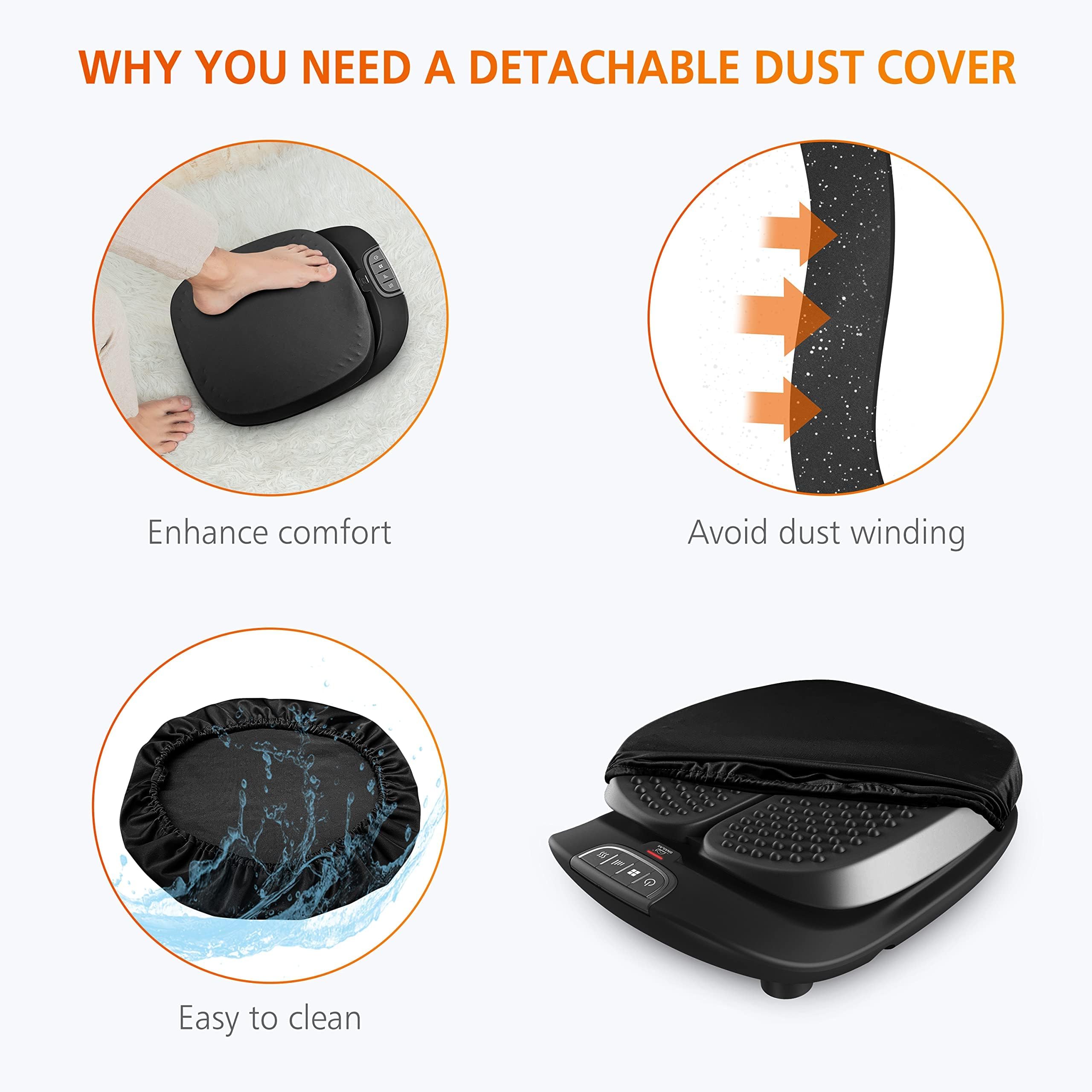 WHY YOU NEED A DETACHABLE DUST COVER

- Enhance comfort
- Avoid dust winding
- Easy to clean