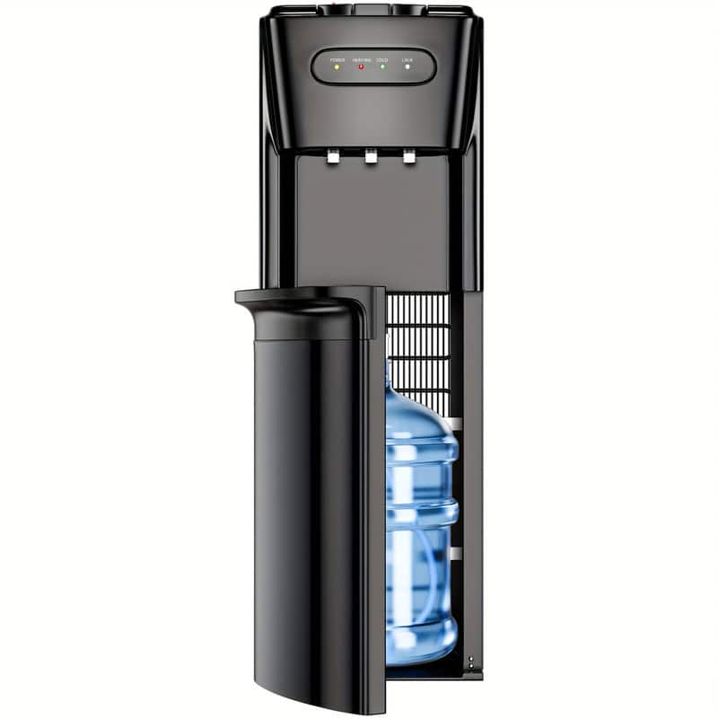 Manastin - Bottom‑Loading Water Dispenser, Three Temperature (cold/hot/warm) with Child Lock, for 3‑gallon or 5‑gallon Water Jugs - Black