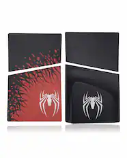 Front. MobileSentrix - Spider-Man - PlayStation 5 Slim Disc Edition PS5 Compatible Console Faceplate Covers - Black/Red.