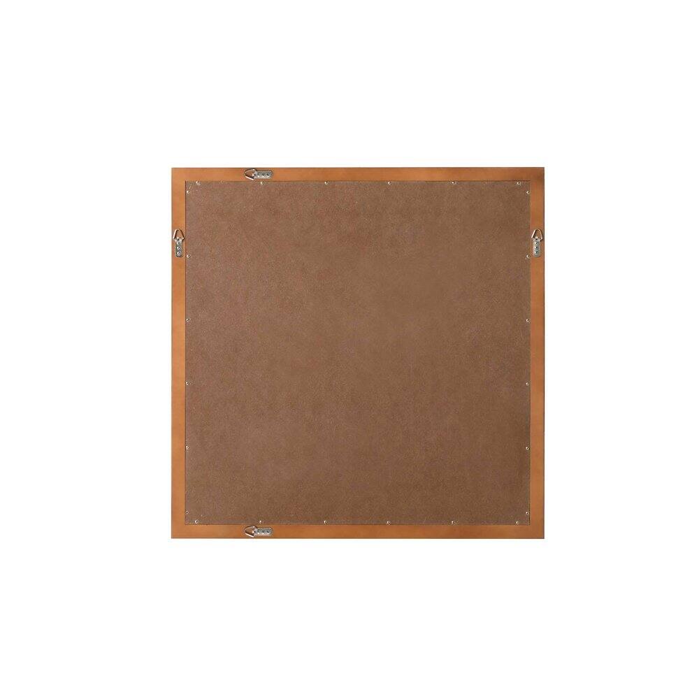 Angle. Elegant Kitchen and Bath - Noah Wooden Square Mirror 36 x 36 in Brandy Walnut - Brandy Walnut.