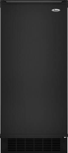 Front Standard. Whirlpool - 15" 50-Lb. Built-In Icemaker - Black.