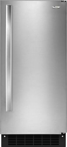 Front Standard. Whirlpool - 15" 50-Lb. Built-In Icemaker - Stainless-Steel.