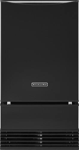 Front Standard. KitchenAid - 18" 50-Lb. Built-In Icemaker - Black.