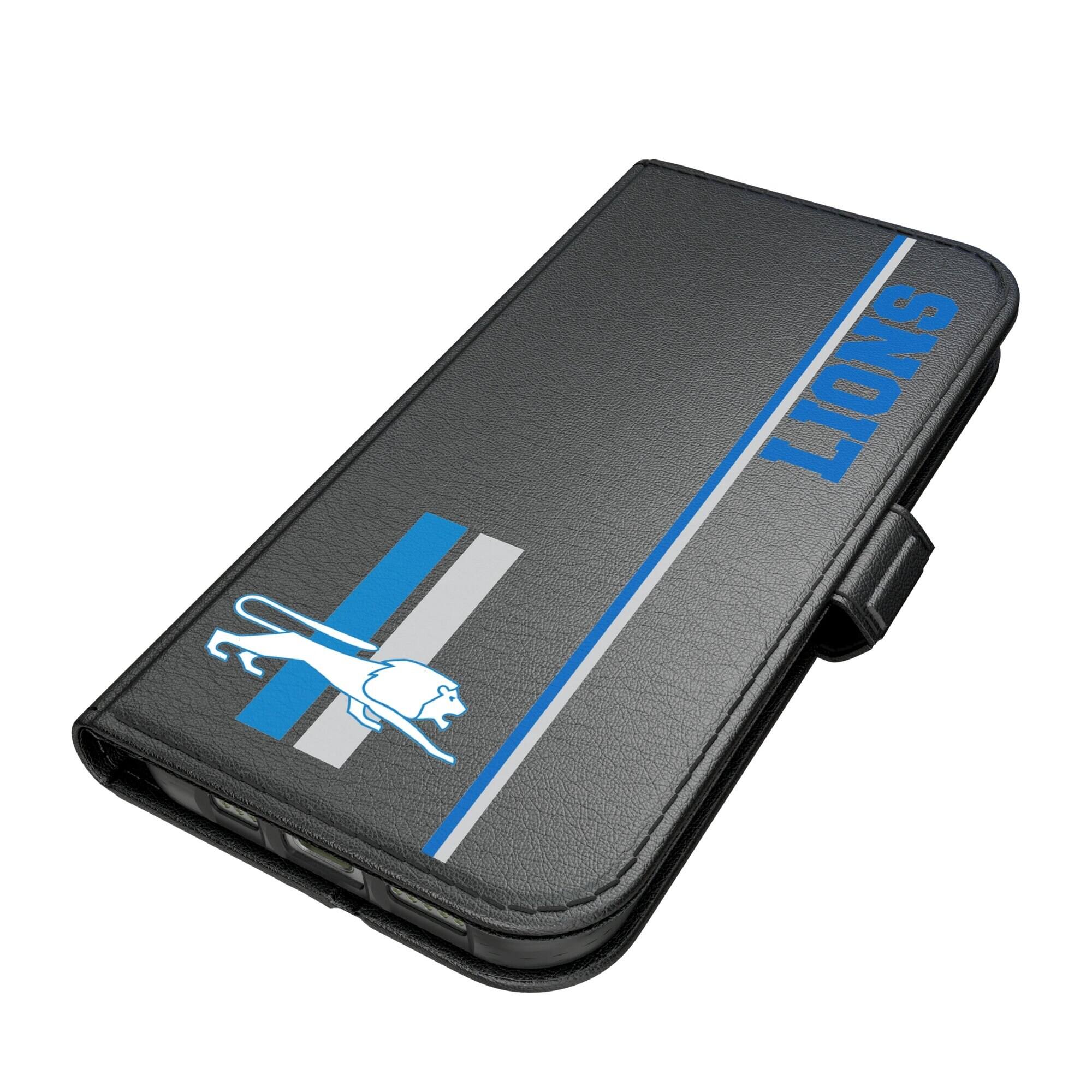 Alt View 1. Keyscaper - Detroit Lions iPhone Folio 2.0 Case - 17 Pro Max - Black.