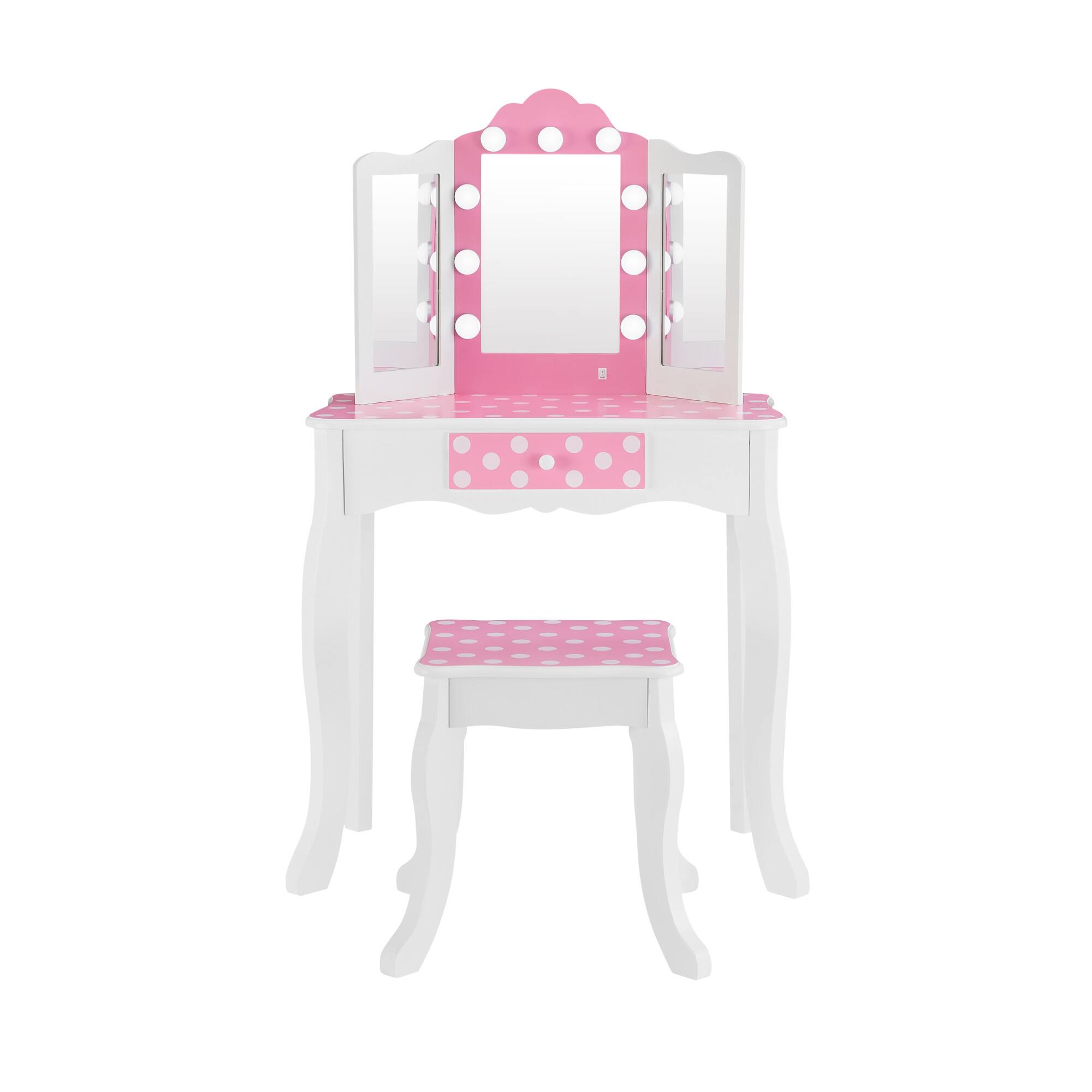 Alt View 6. Teamson Kids - Kids LED Vanity Set with Mirror & Stool.