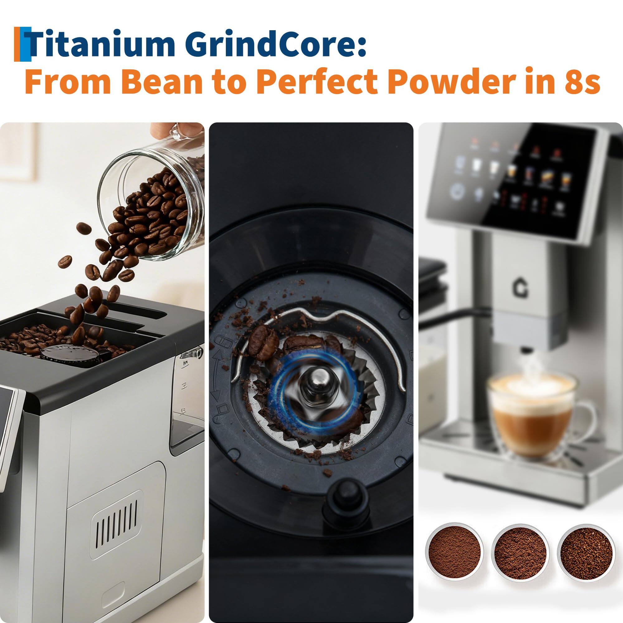 Titanium GrindCore:  
From Bean to Perfect Powder in 8s