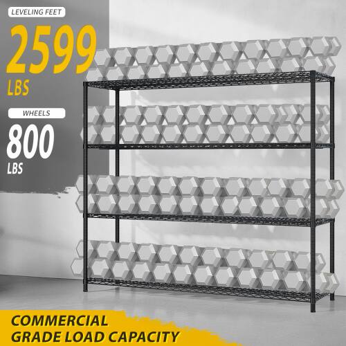 LEVELING FEET 2599 LBS  
WHEELS 800 LBS  
COMMERCIAL GRADE LOAD CAPACITY