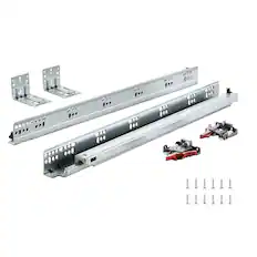 Front. VEVOR - 6 Pairs of 21 Inch Drawer Bottom Side Mount Rails, Heavy Duty Full Ball Bearing Extension Steel Track - Silver.
