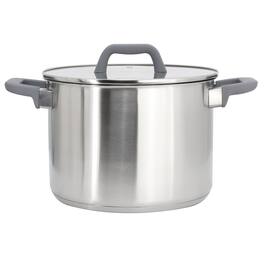 Oster - Beauford 8 Quart Brushed Stainless Steel Stock Pot with Lid - Silver