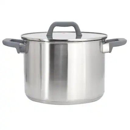 Front. Oster - Oster Beauford 8 Quart Brushed Stainless Steel Stock Pot with Lid - Silver.