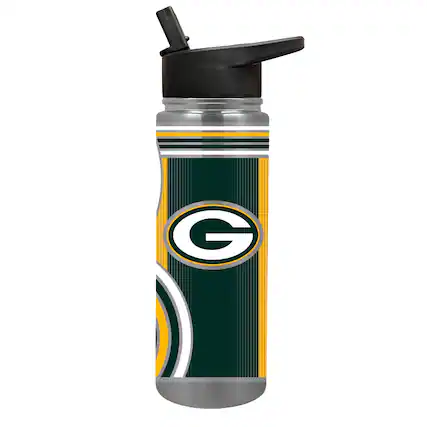 Front. Great American Products - Green Bay Packers 24oz. Cool Vibes Jr. Thirst Hydration Water Bottle - Multicolor.