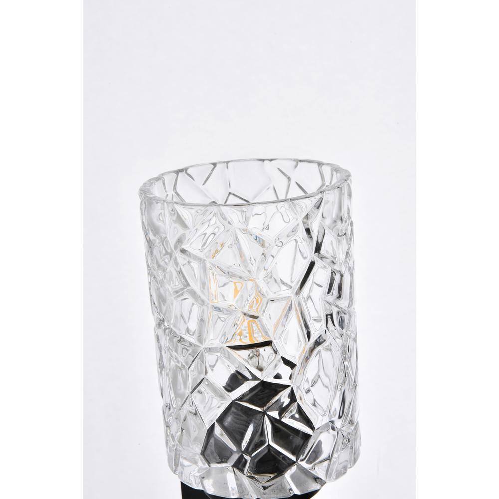 Left. Living District - Cassie 2 lights bath sconce in black with clear shade - Black And Clear Shade.