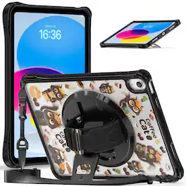 Dteck - for Apple iPad (A16) 11" 2025 & iPad 10th Gen 10.9" 2022 Rugged Case,Shockproof Stand Cover with Silicone Hand Strap - Cat