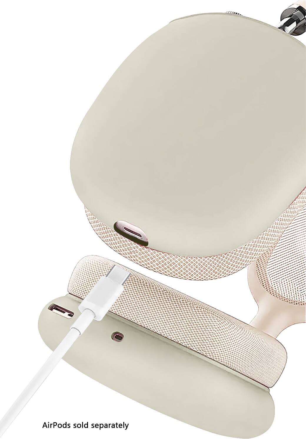 Apple AirPods Max スターライト【保証書、カバー付き】 ブルートゥースヘッドホン AirPods Max(USB-C) スターライト MWW53ZA/A