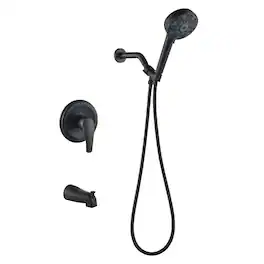 Boyel Living - Shower Set with cUPC Pressure Balance Valve 7 Function Filter Handheld Shower and High Flow Tub Spout - Matte Black