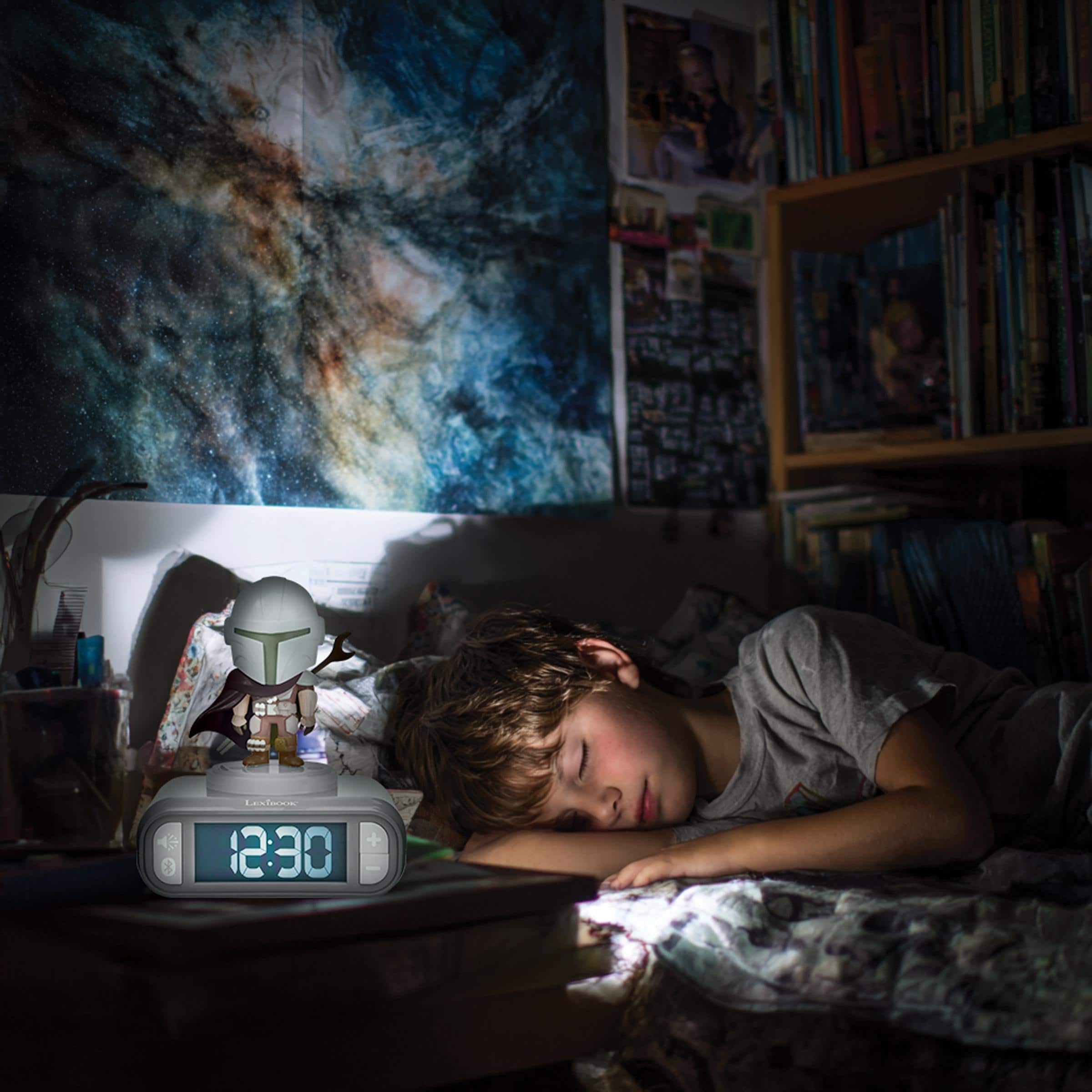 Lexibook The Mandalorian, 3D Night Light Alarm Clock, Bluetooth