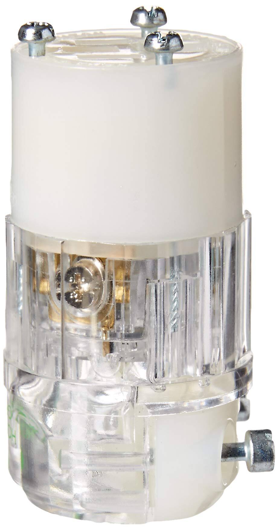 Front. Leviton - Leviton Industrial Nylon Grounding Connector Non-NEMA 2 Pole 3 Wire - Clear.