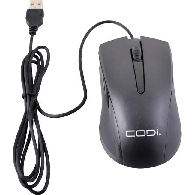 CODi - Wired USB Optical Mouse - Optical - Cable - USB Type A - 1200 dpi - Scroll Wheel - 3 Button(s) - Symmetrical - Wired - Unknown