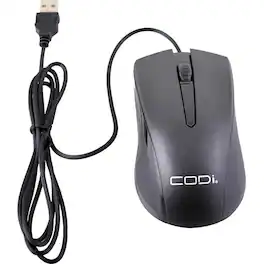 CODi - Wired USB Optical Mouse - Optical - Cable - USB Type A - 1200 dpi - Scroll Wheel - 3 Button(s) - Symmetrical - Wired - Unknown