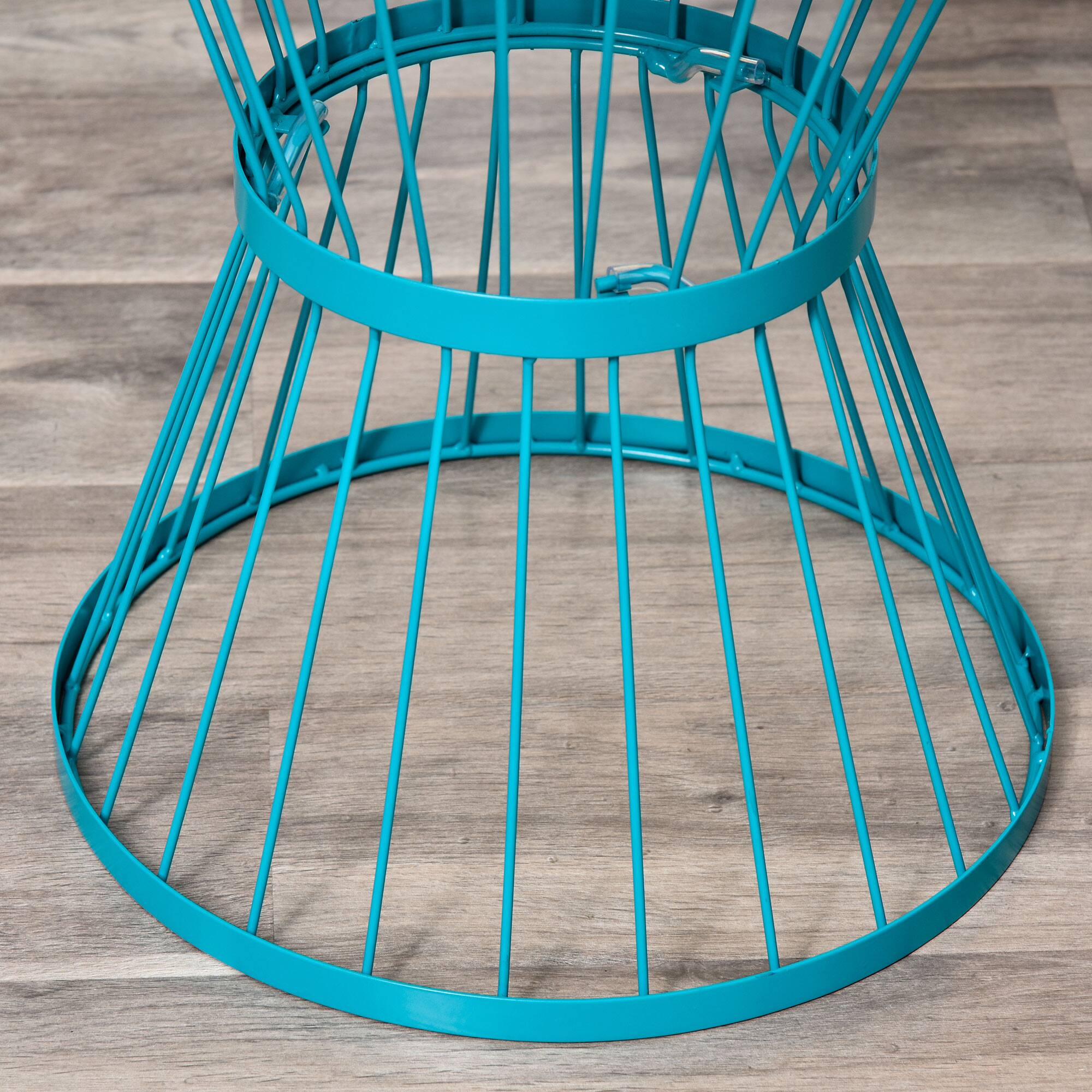 Alt View 8. Outsunny - 16" Steel Patio Side Table, Garden End Table with Hourglass Design, Accent Table for Outdoor and Indoor Use - Blue.