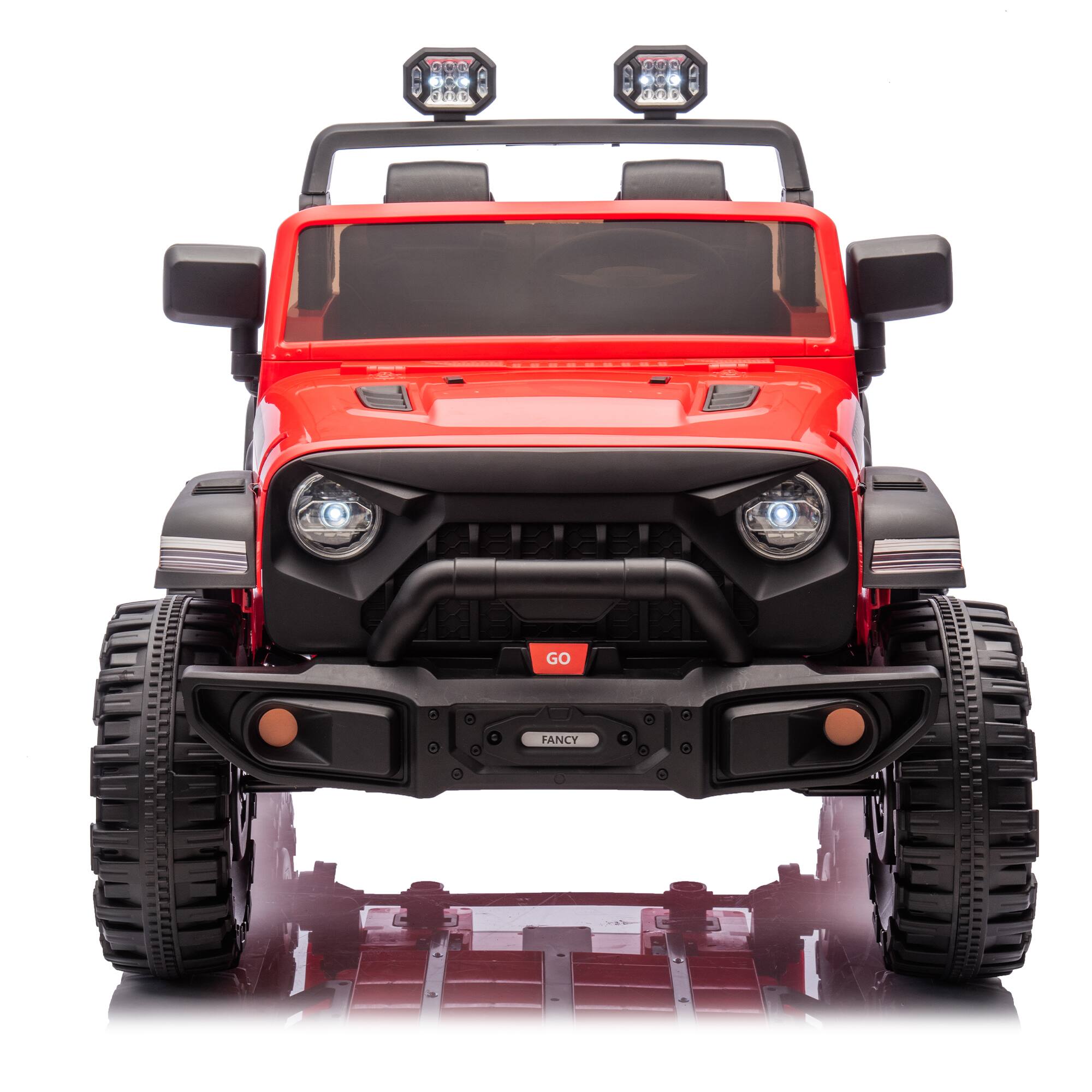Alt View 7. ELEMENT ACE - Premium 24V Two-Seater Children's Electric Ride-On Car with Parental Remote Control, Bluetooth Music and LED Lighting - Red.