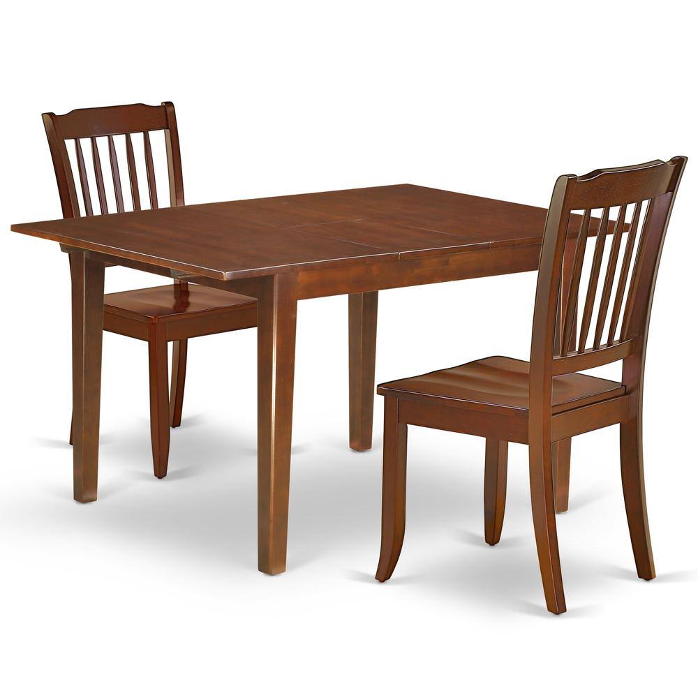Back. East West Furniture - Dining Room Set Mahogany - Brown.
