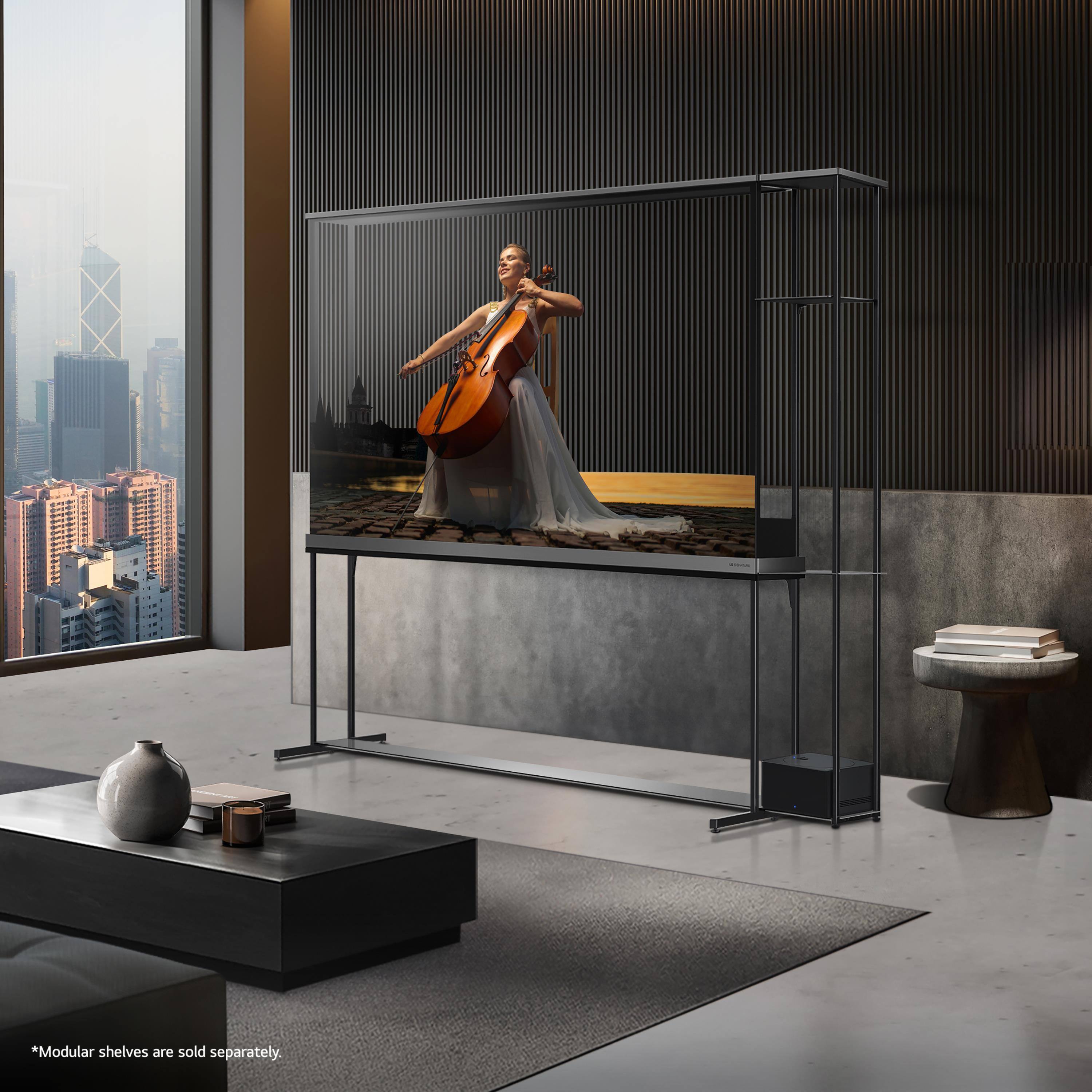 Modular shelves are sold separately.