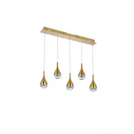 Elegant Lighting - Amherst 34 inch LED pendant in - Satin Gold