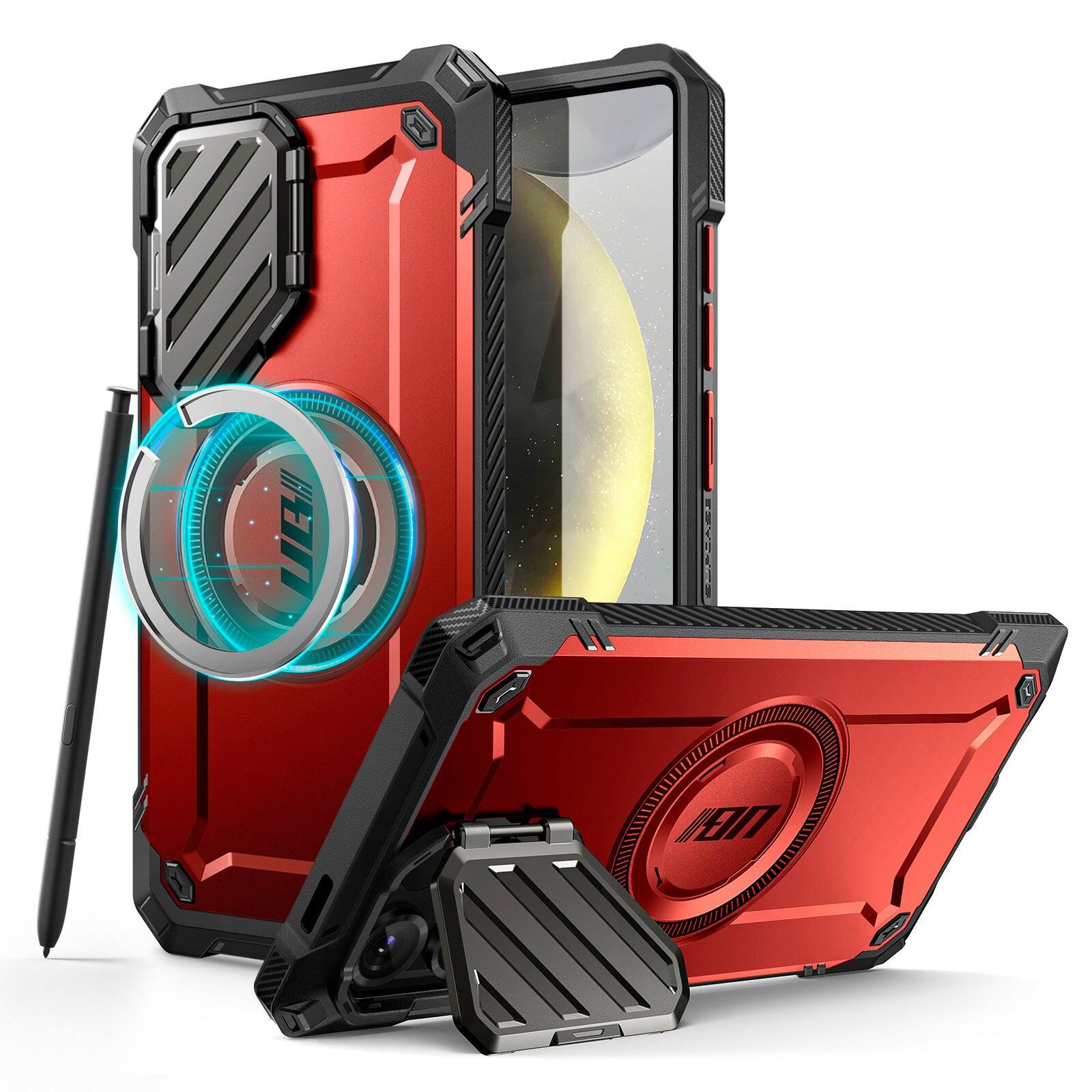 Angle. SUPCASE - Galaxy S25 Ultra Unicorn Beetle MAG XT Bumper Case - Red.